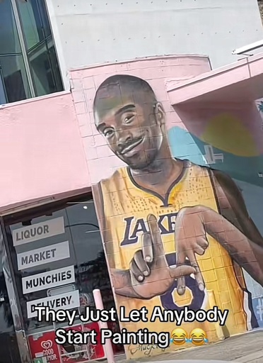 "They Just Let Anybody Start Painting” over a poorly graffitied picture of Kobe Bryant.